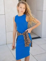 Синее платье в сад для девочки