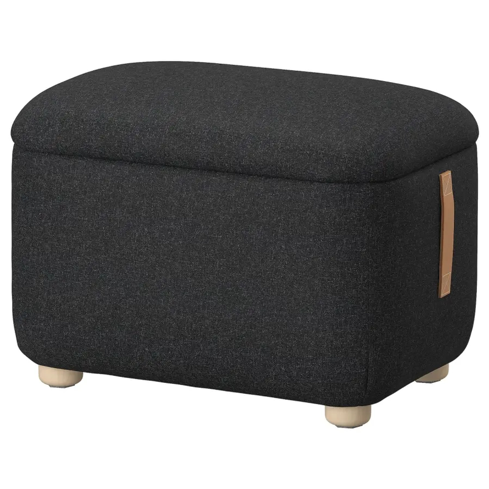 Пуф с местом для хранения - IKEA OSKARSHAMN/ОСКАРСХАМН ИКЕА, 40х42х57 см, чёрный