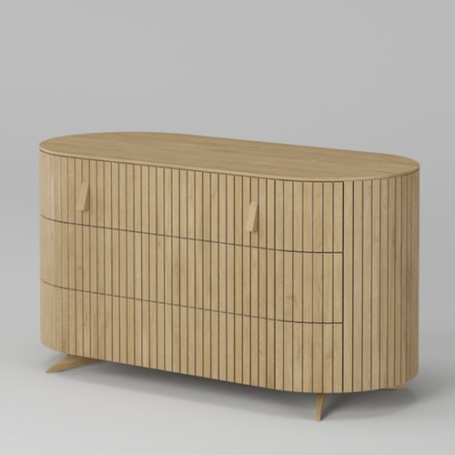 Комод 3 ящика Эклипс (натуральный дуб), 126x68x54 см