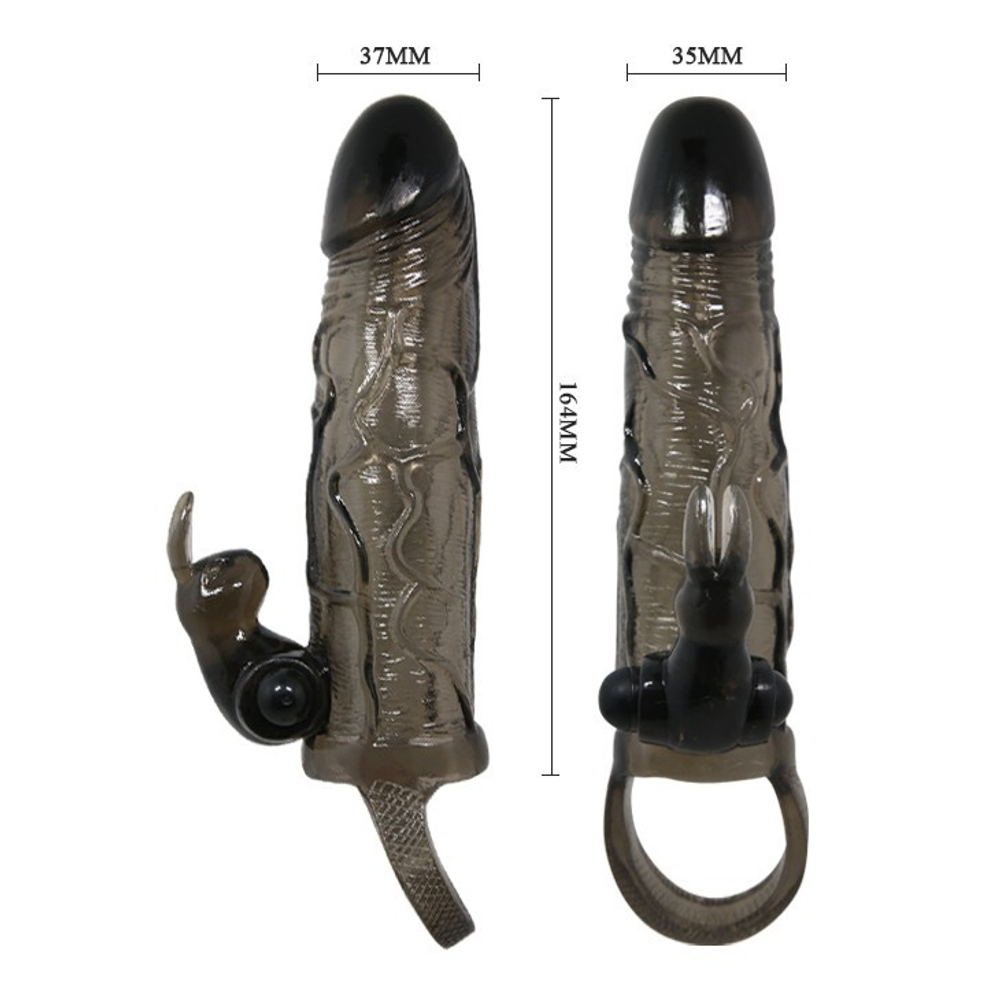 Насадка с вибрацией, l 164 мм d 37 мм, цвет чёрный арт. sem-55117