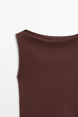 Massimo Dutti Топ из 100% хлопка, баклажанный