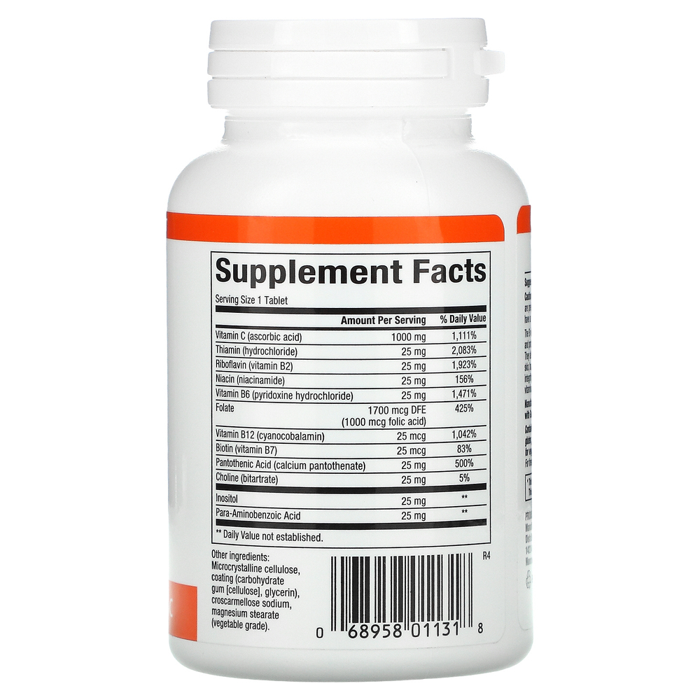 Natural Factors, Stress B Formula, плюс 1000 мг витамина C, 90 таблеток