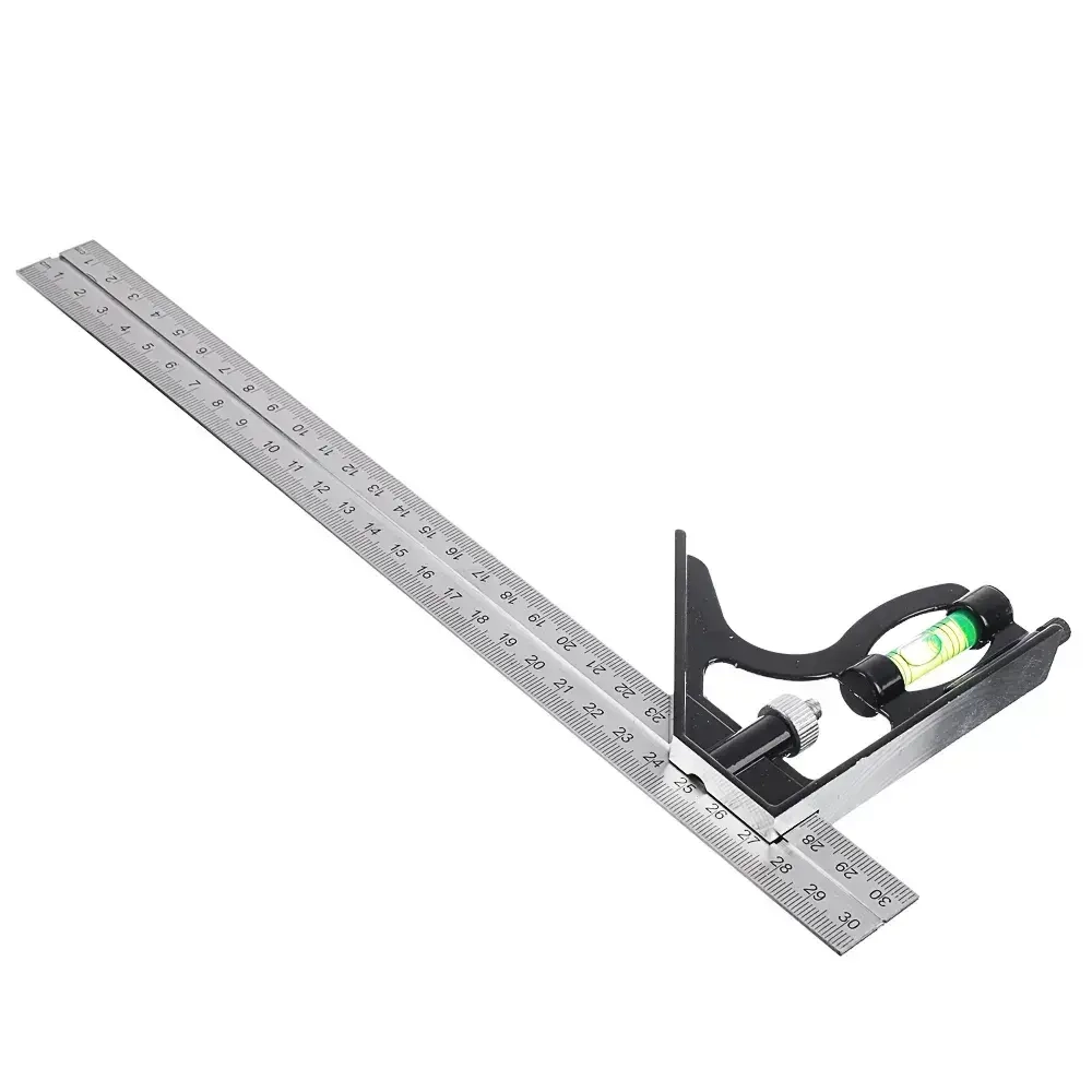 Угольник металлический РОКОТ комбинированный с уровнем 300мм/ Линейка/ Угломер