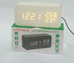 Часы VST-862S-6 White (C/дата/деревянный корпус) USB