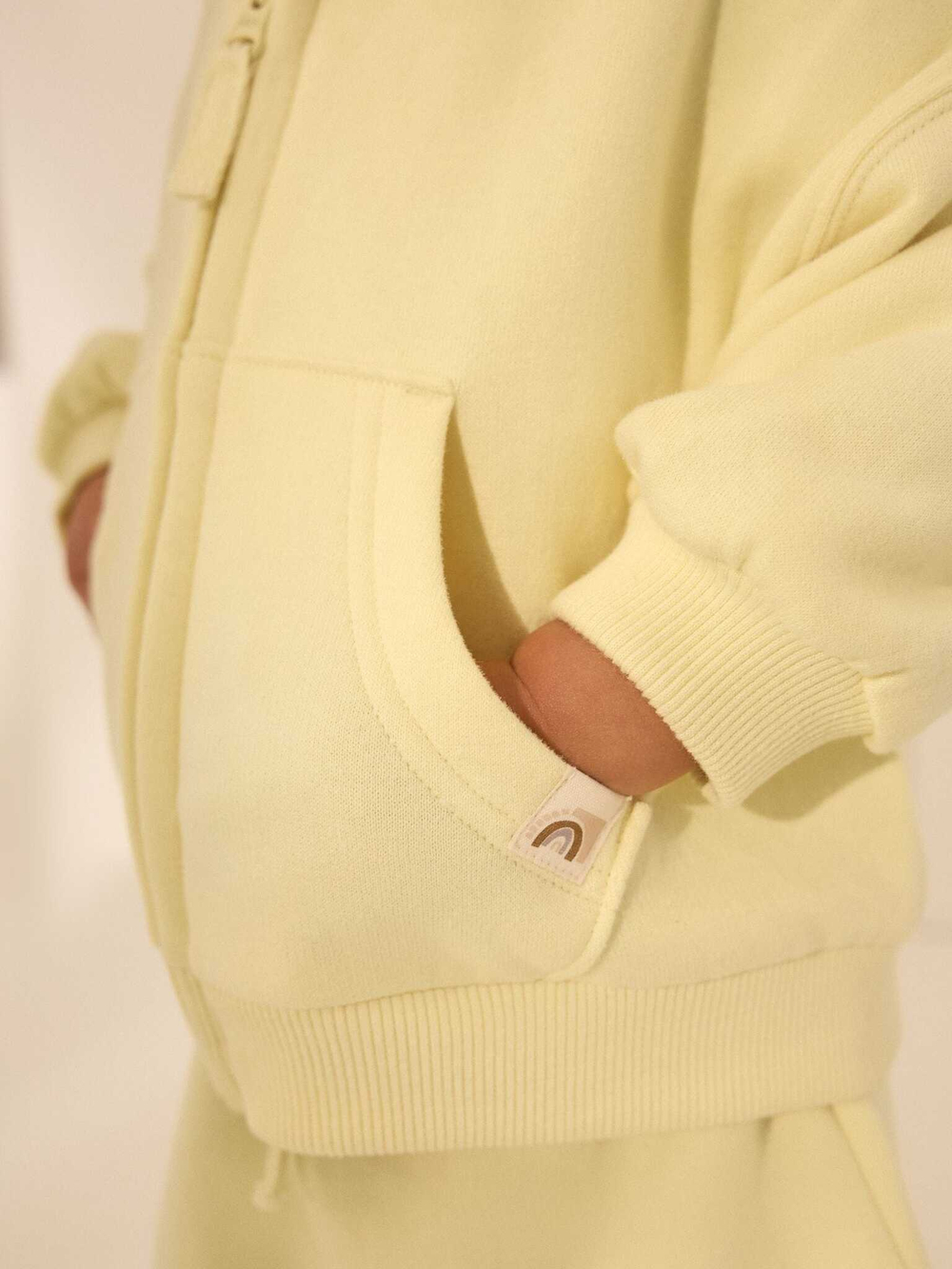 Толстовка с капюшоном на молнии для девочки Next AD3-961, Светло-желтый