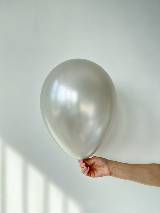 S Шар металлик перламутр 30 см №24 серебро (БГ-17)