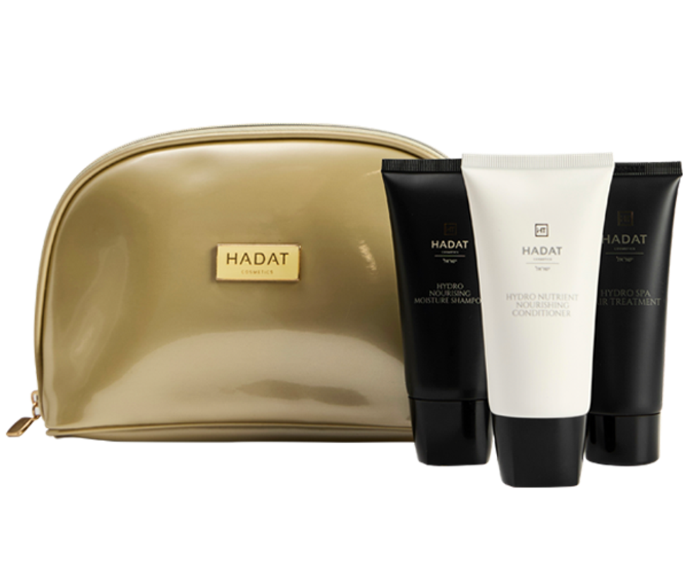 HYDRO NOURISHING MOISTURE SET УВЛАЖНЯЮЩИЙ НАБОР Шампунь HYDRO NOURISHING MOISTURE SHAMPOO 70 ml, Кондиционер NUTRIENT NOURISHING CONDITIONER 70 ml, Маска HYDRO SPA HAIR TREATMENT 70 ml.