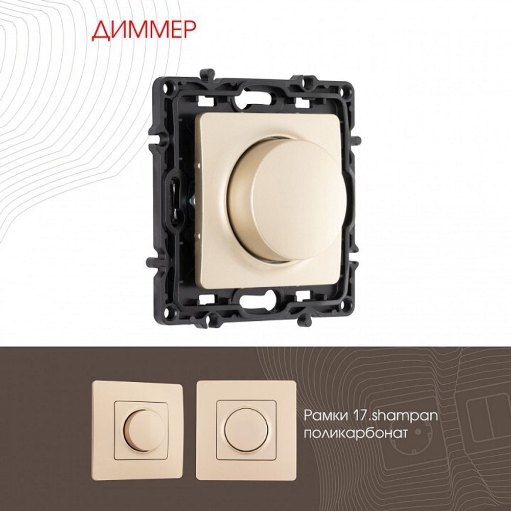 Диммер без рамки Arte Milano 217 217.48-1.shampan
