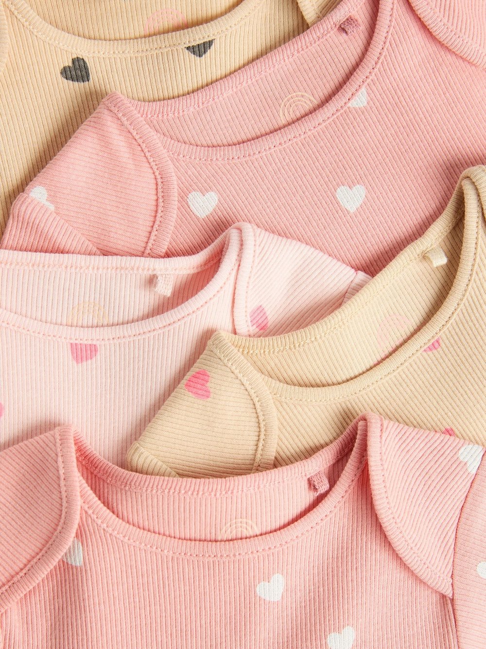 Боди с коротким рукавом для малышей Next Q53-863, 5 шт., Бежевый, Розовый