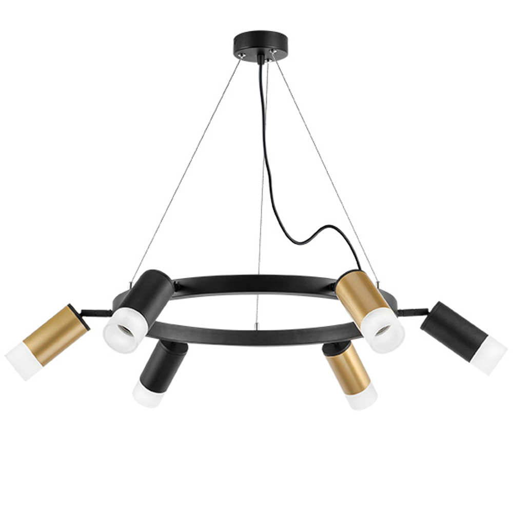 LR0164033731 Люстра RULLO 6х50W GU10 ЧЕРНЫЙ/ЗОЛОТО (571016+214440-3+214437-3+202431-6)