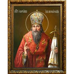 Ефрем Печерский, Переяславский, преподобный епископ. Икона на холсте.