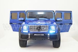 Детский электромобиль River Toys Mercedes-Benz-G65-AMG синий фото №3