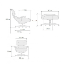 Кресло Eames Lounge с оттоманкой