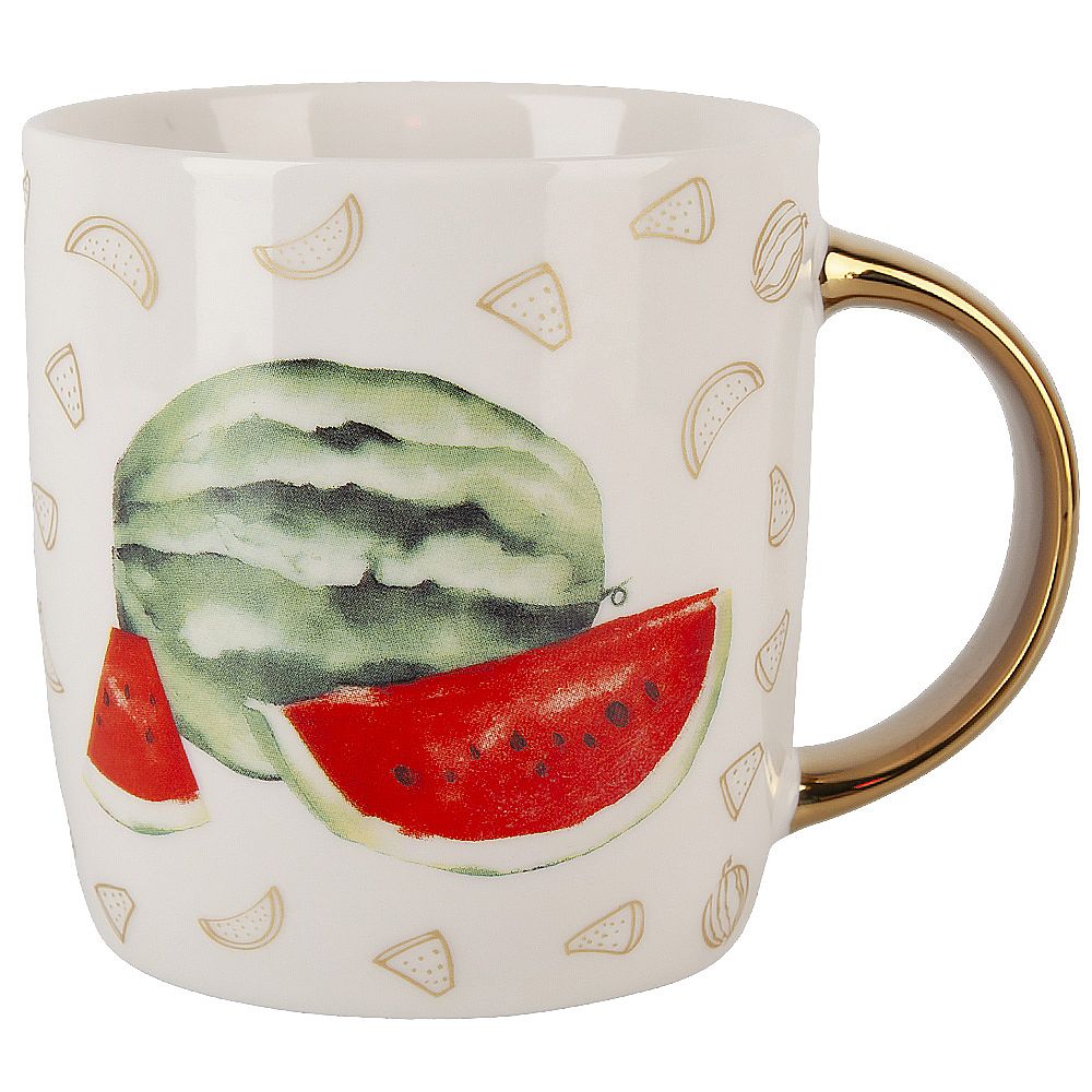 Кружка "Фруктовый сад.Арбуз" v=350мл (фарфор) (подарочная упаковка)