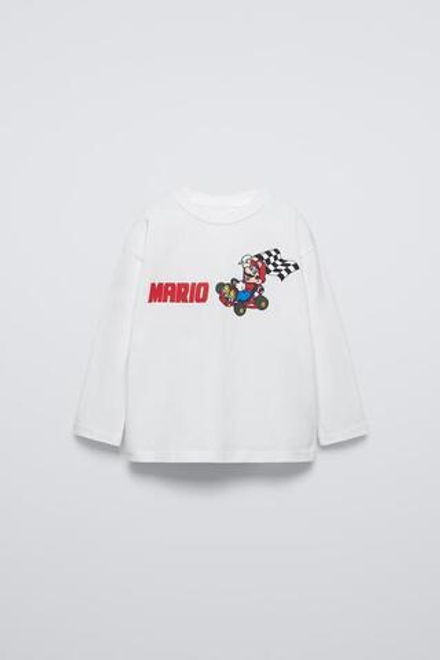 ZARA ЛОНГСЛИВ MARIO KART ©NINTENDO, ЖЕЛТОВАТО-БЕЛЫЙ