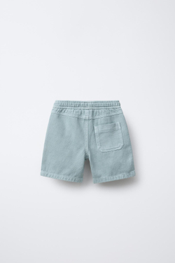 ZARA КОМФОРТНЫЕ ШОРТЫ ИЗ ТВИЛА, СИНИЙ