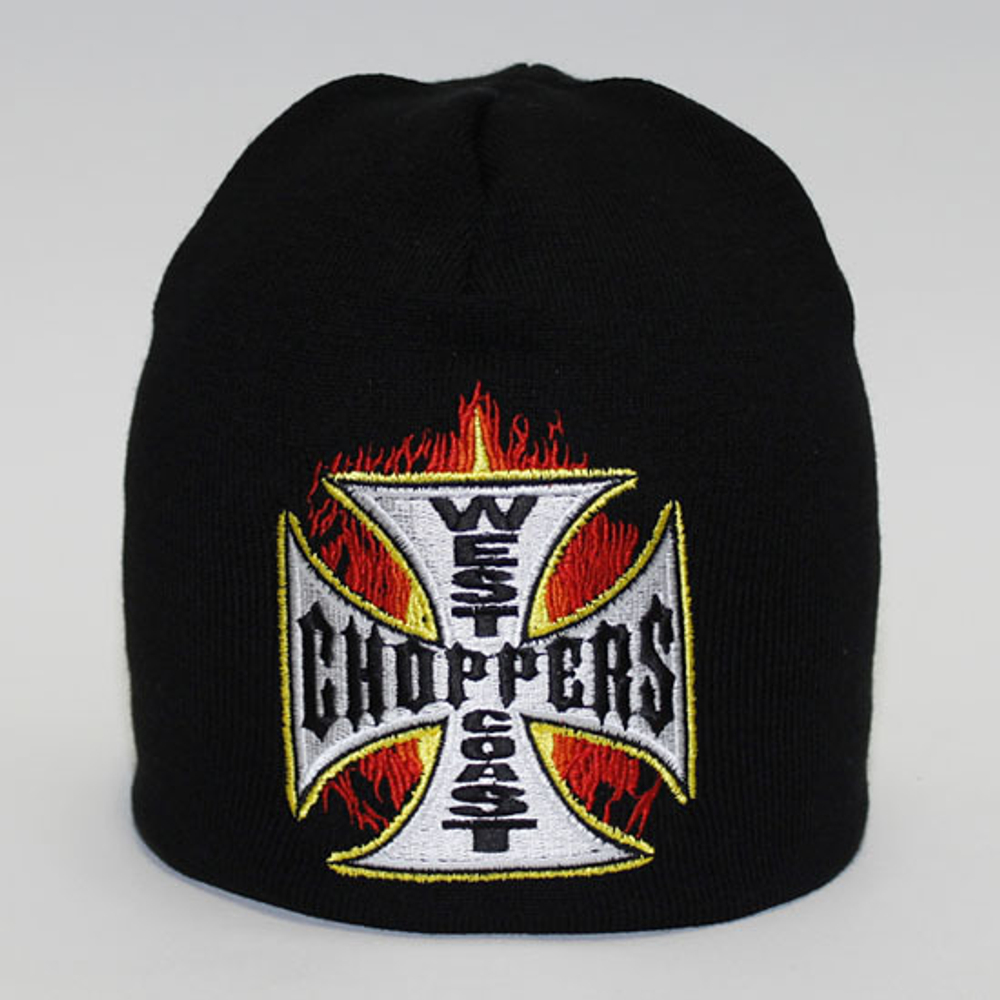 Шапка West Coast Choppers крест в пламени