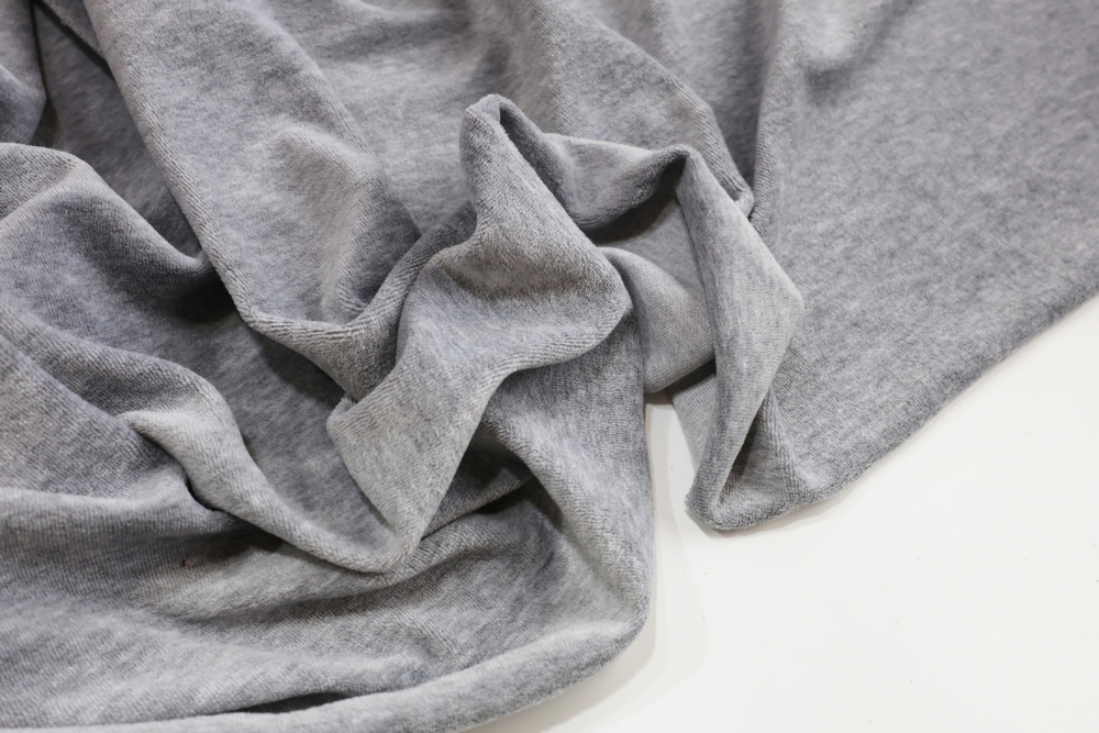 СЕРЫЙ МЕЛАНЖ - Велюр хлопковый (КРВ674 Олеся) (к0 испачкан по кромке)