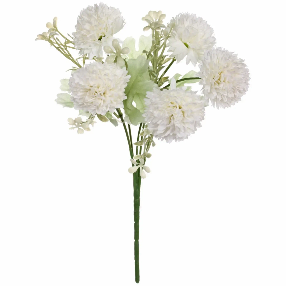 Искусственные цветы «Букет хризантем» 25см 5 цветков белые