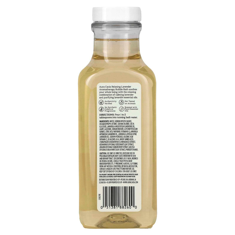 Aura Cacia, Ароматная пена для ванн, расслабляющая лаванда, 13 жидких унций (384 мл)
