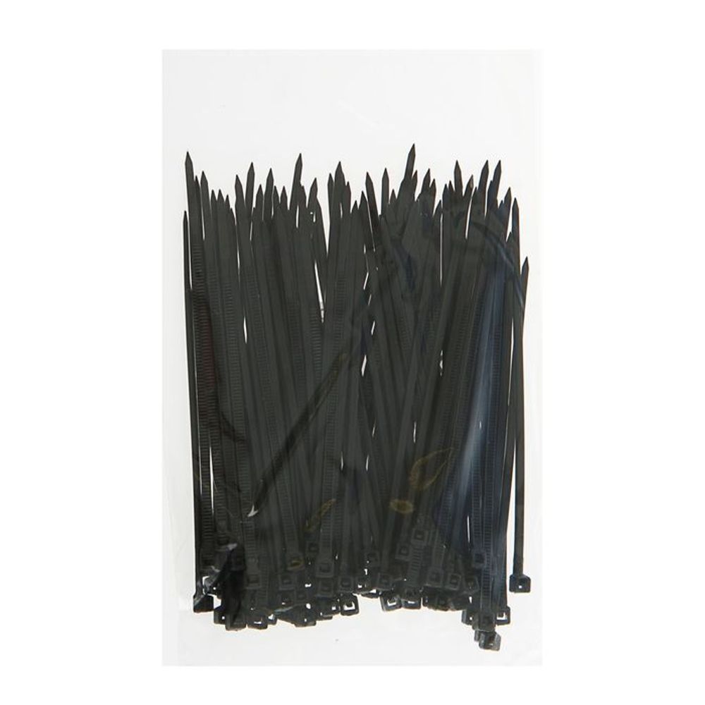 Хомут-стяжки пластиковые, 2.5х100 мм, чёрные, упаковка 100 шт.