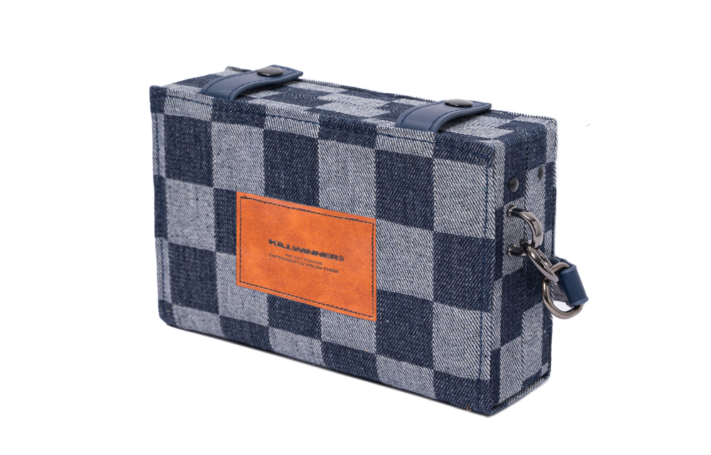 KILLWINNER Denim Small Square Bag, Box Shoulder Bag, Crossbody Bag Unisex Blue