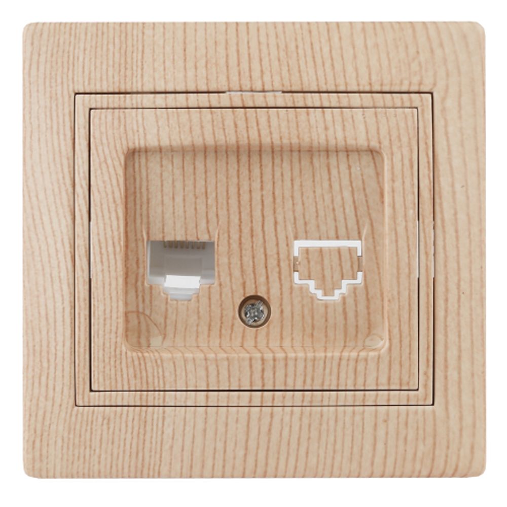 Розетка Intro Plano 1-303-11 информационная RJ45 IP20 СУ Plano сосна | 