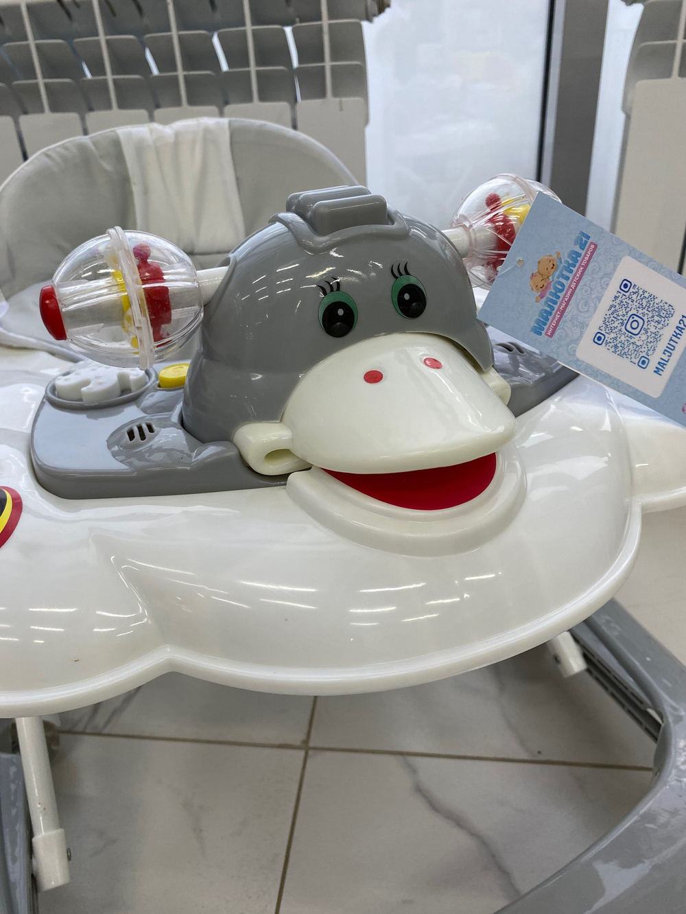 Ходунки SBL 5301 (Teddy Bear)  серый (силиконовые колеса)