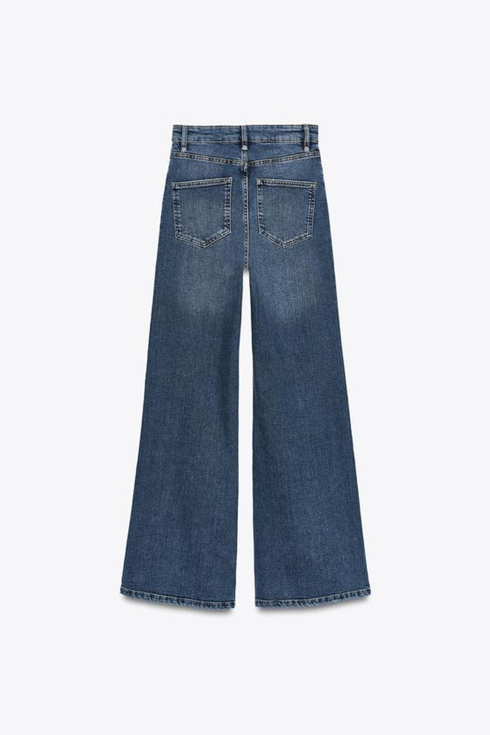 ZARA ДЖИНСЫ WIDE LEG С ВЫСОКОЙ ПОСАДКОЙ — ZW COLLECTION, СИНИЙ