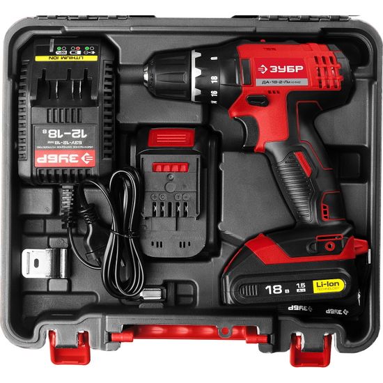 Аккумуляторный шуруповерт "ЗУБР" ДА-18-2-Ли КНМ2