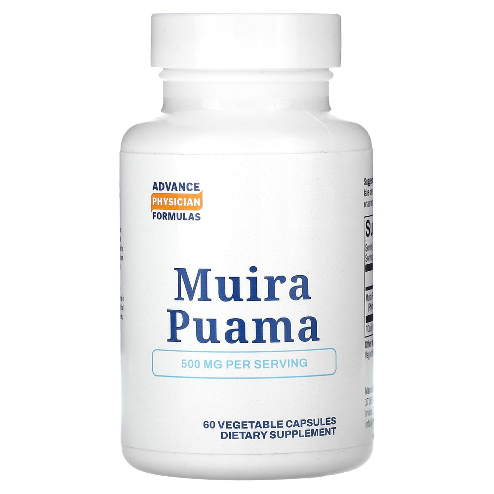 Advance Physician Formulas, муира пуама, 500 мг, 60 вегетарианских капсул