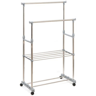 Вешалка напольная 80х43х160 см, Aqwin, мет-л, с колесами, VSY20, сер