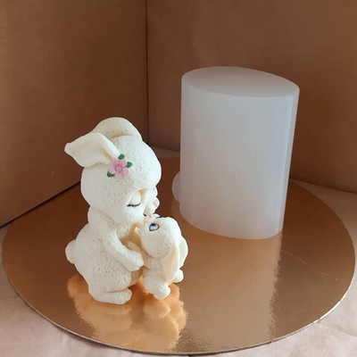 Силиконовый молд "Зайчиха с зайчонком"