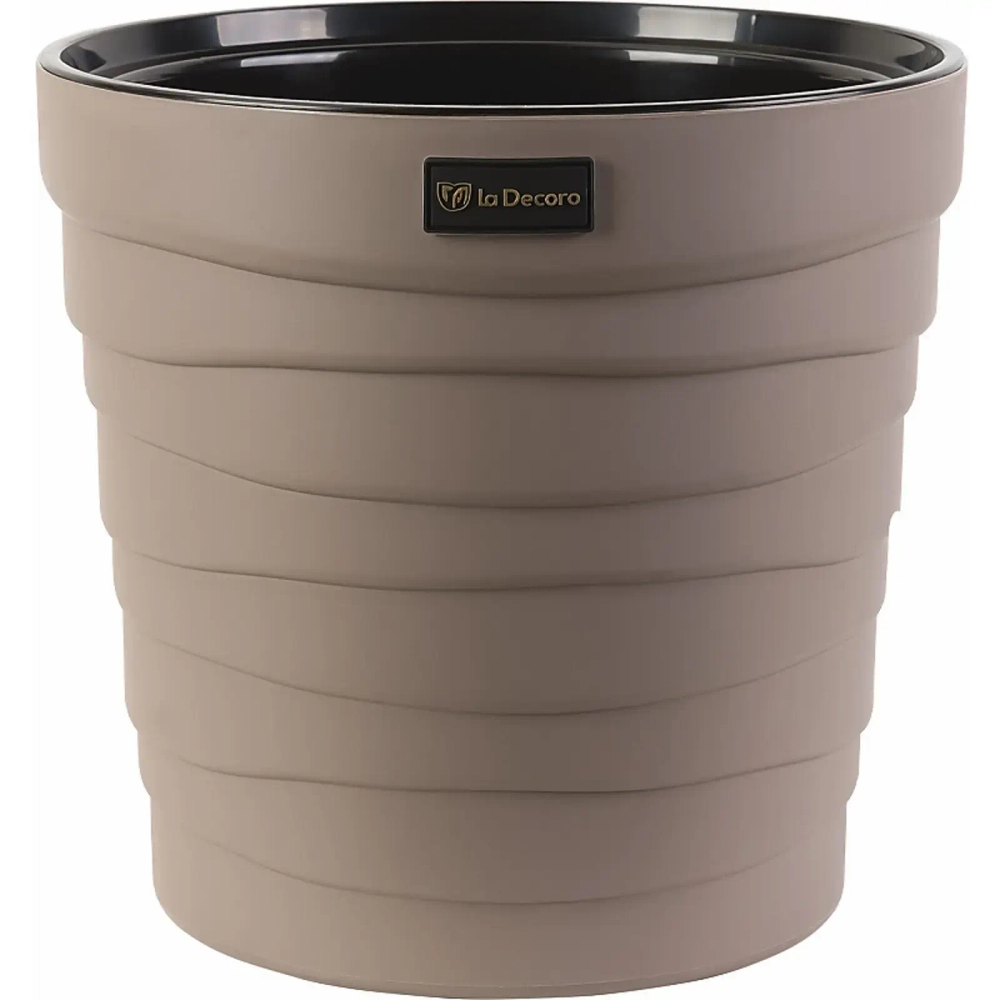 Кашпо для цветов пластиковое 7,5л d-27,1см «Бархан» Мокачино