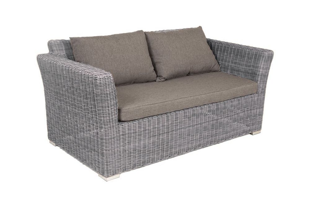 "Капучино" диван из искусственного ротанга двухместный, цвет графит