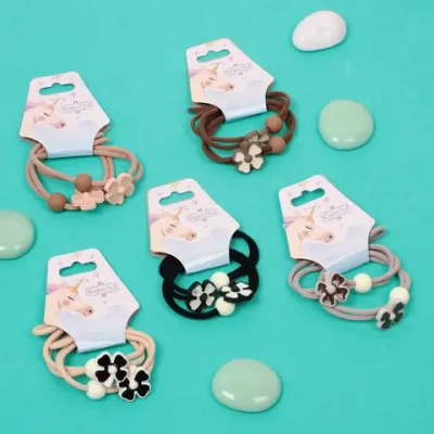 Резинки для волос 2шт «Impulse», клевер, микс 5 цветов, d-5см