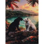 Алмазная мозаика в рулоне 30*40см полная выкладка «DIAMOND», Парочка