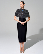 Укороченный кейп "Звездное небо" с кристаллами