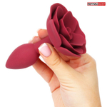 Красная гладкая анальная втулка-роза (Цвет: красный)