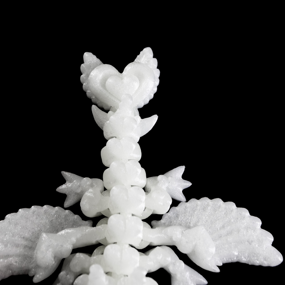 Фигурка сердце подарок на день влюбленных, игрушка сердце дракончика, 3D печать, светящийся красно-оранжевым