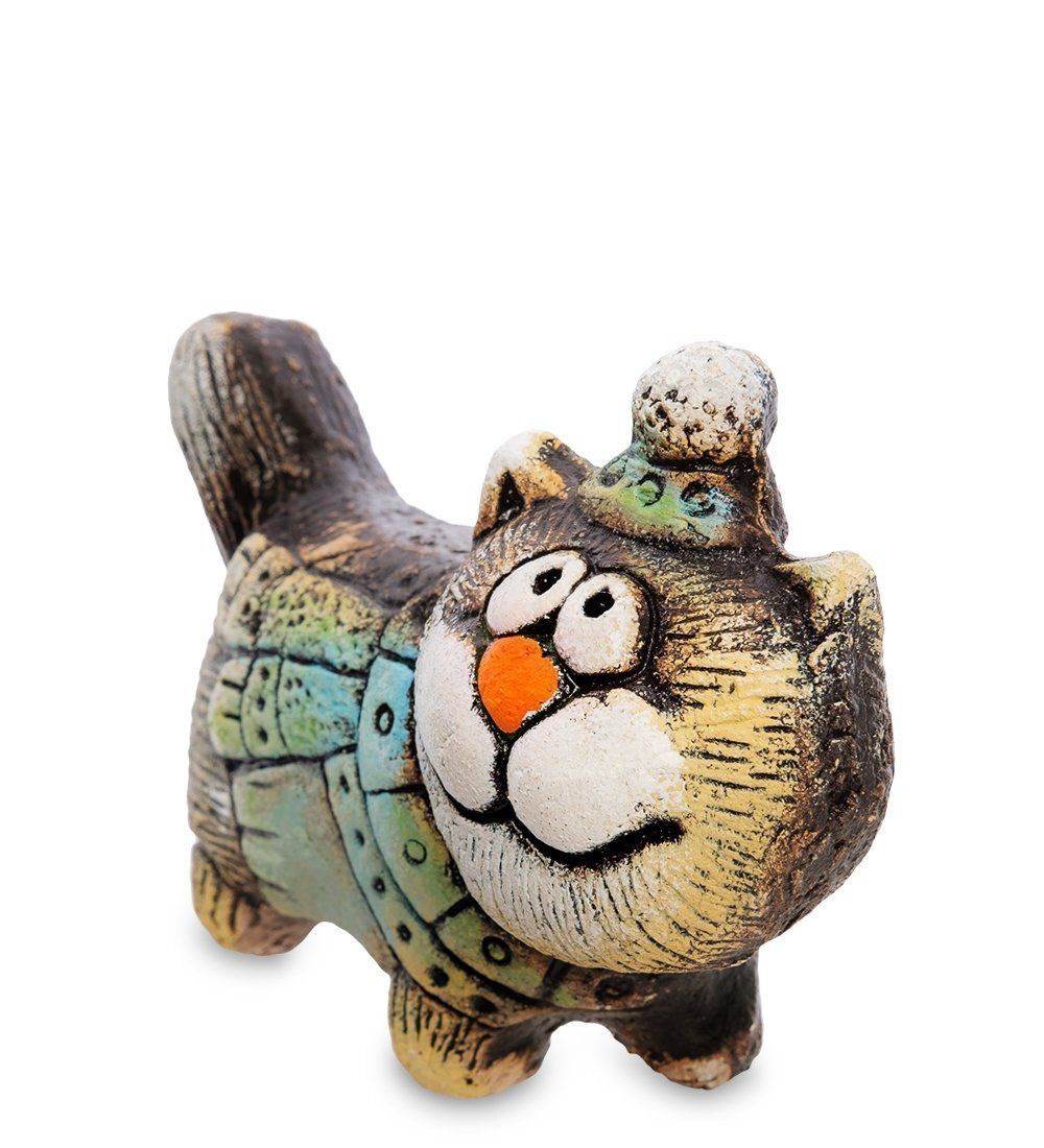 KK-237 Фигурка «Кот в шапке» шамот