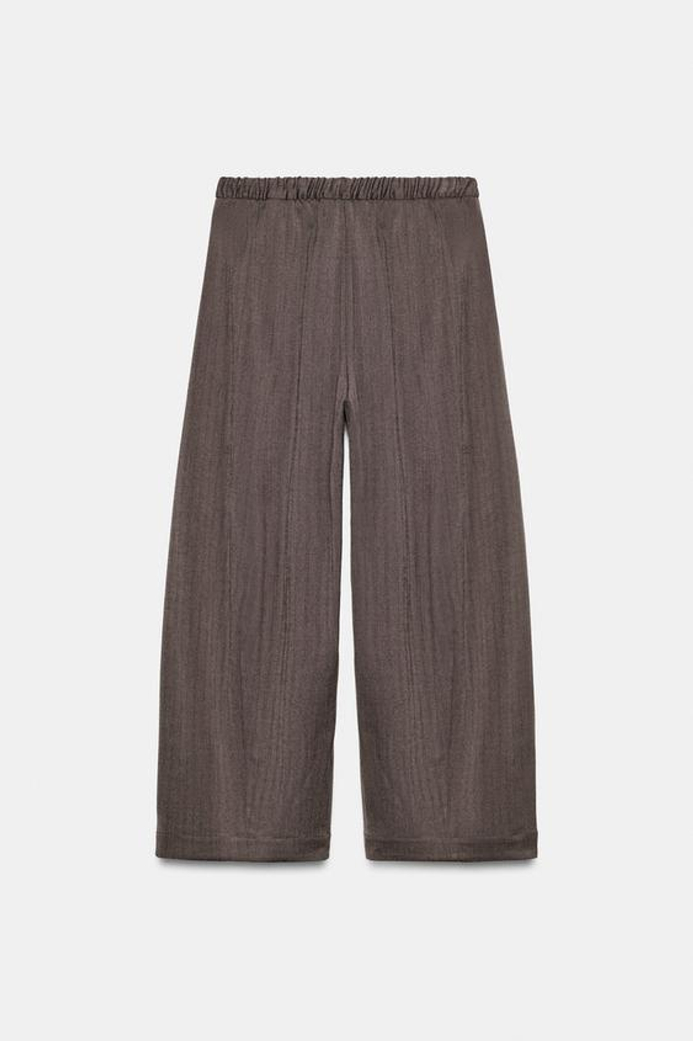 ZARA БРЮКИ WIDE LEG — ZW COLLECTION, КОРИЧНЕВЫЙ