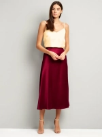 Юбка весенняя, атласная плотная, шелковая на резинке