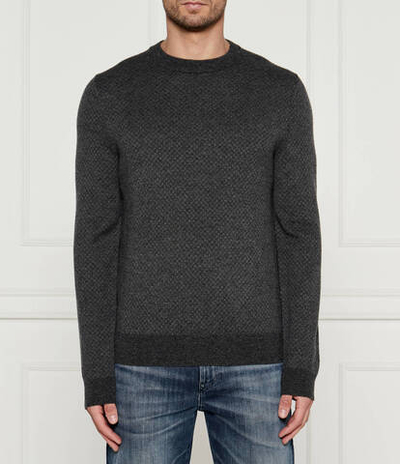 Хлопковый свитер h-eltoro BOSS BLACK - графитовый(50526989)