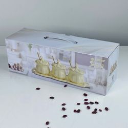 Lenardi 164-015 Набор из 3 банок 250мл с ложками на подставке в под.уп.(х9) Фарфор