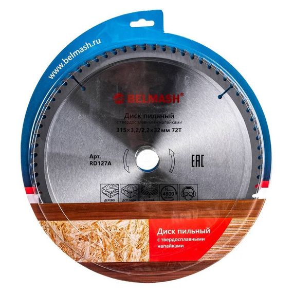 Диск пильный по дереву БЕЛМАШ 315x32/30 72T (RD127A)