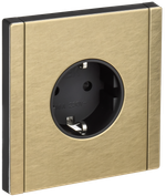 FORTE&PIANO Розетка 1-местная с заземлением с защитными шторками безвинтовое крепление 16А FP613M металл шампань IEK
