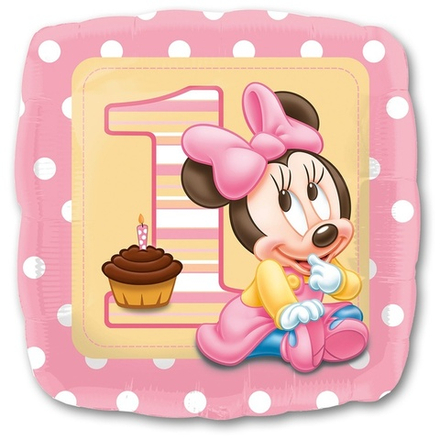 Шар Квадрат "Минни Малышка 1 годик" 45 см
