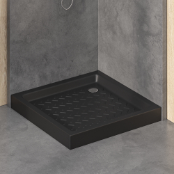 Душевой поддон керамический, квадратный, черный RGW CR