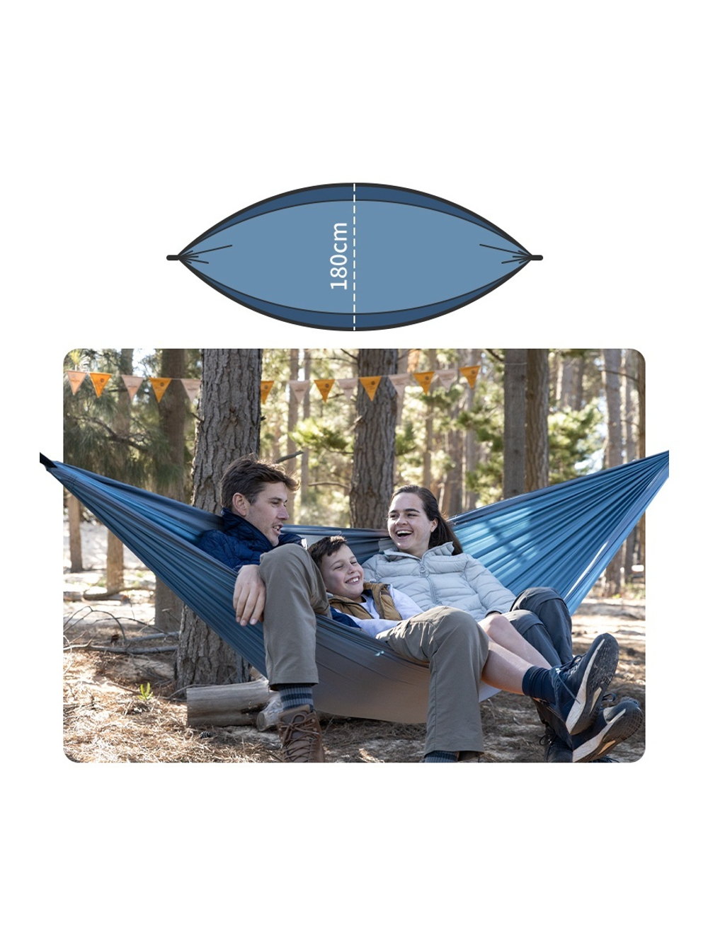 Гамак Naturehike без планок, туристический двойной, эпонж, оранжевый